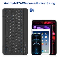 Tastatură Bluetooth HZD cu layout german QWERTZ, tastatură wireless ușoară, compatibilă cu limba maghiară și germană, pentru uz office și acasă 3