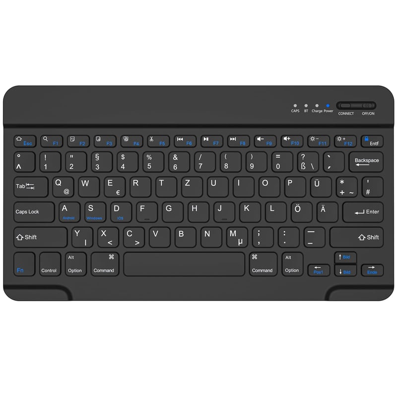 Tastatură Bluetooth HZD cu layout german QWERTZ, tastatură wireless ușoară, compatibilă cu limba maghiară și germană, pentru uz office și acasă
