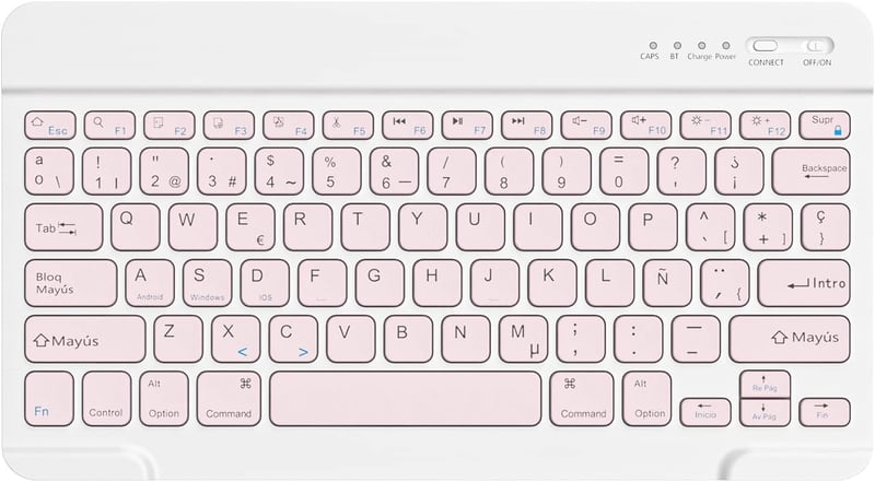 HZD Bluetooth Billentyűzet Spanyol Kiosztás Pink Vezeték Nélküli