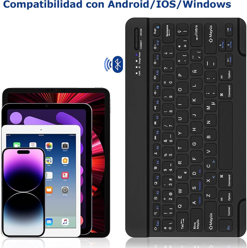 HZD Bluetooth Billentyűzet Vezeték Nélküli Wireless Keyboard iPhone iPad Android Windows