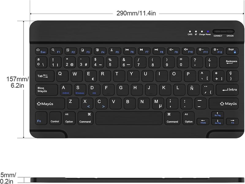 HZD Bluetooth Billentyűzet Vezeték Nélküli Wireless Keyboard iPhone iPad Android Windows