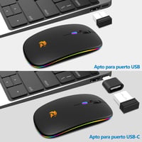 HZD Vezeték nélküli egér töltöttöl, fekete, ergonomikus 4