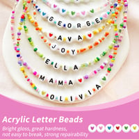 I LOVE MOM 2000 bucăți mărgele pentru înșirat, mărgele cu litere A-Z, mărgele cu inimioare negre și colorate, set DIY pentru brățări și bijuterii 5