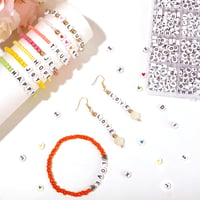 I LOVE MOM 2000 bucăți mărgele pentru înșirat, mărgele cu litere A-Z, mărgele cu inimioare negre și colorate, set DIY pentru brățări și bijuterii 2