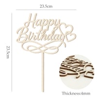 Drevená tortová dekorácia I LOVE MOM - Happy Birthday zápich do torty - Dekorácia na narodeninovú tortu 2