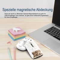 Mouse wireless İnca IWM-242K cu design de pisică, Bluetooth 5.4 + 2.4G, 800/1200/1600 DPI, mouse optic silențios pentru laptop, Mac, PC 3