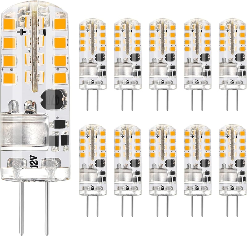 I-SHUNFA G4 LED Izzó 12V 1,6W - Meleg Fehér 2700K 180LM - Energiatakarékos Halogén Helyettesítő - 360° Szórás Páraelszívókhoz - 10db Csomag