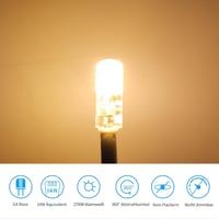 I-SHUNFA G4 LED Izzó 12V 1,6W - Meleg Fehér 2700K 180LM - Energiatakarékos Halogén Helyettesítő - 360° Szórás Páraelszívókhoz - 10db Csomag 3