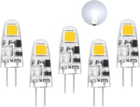 I-SHUNFA G4 LED Izzó Csomag, 5db, Hideg Fehér 6000K, 12V, 0.5W, 90lm, Halogén Helyettesítő, Energiatakarékos, Villogásmentes 1