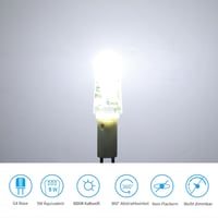 I-SHUNFA G4 LED Izzó Csomag, 5db, Hideg Fehér 6000K, 12V, 0.5W, 90lm, Halogén Helyettesítő, Energiatakarékos, Villogásmentes 4