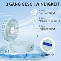 I-SHUNFA Hordozható Ventilátor Párásítóval, Akkumulátoros Mini Ventilátor Utazáshoz - Blue (Coloured Lights) 2