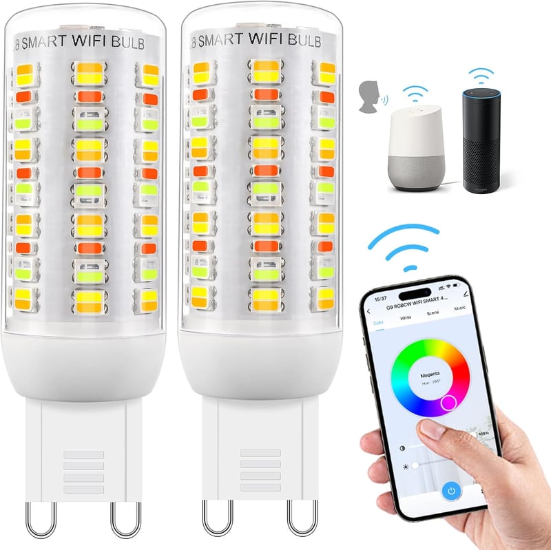 I-SHUNFA Wi-Fi RGBCW G9 LED izzó Alexa/Google Home kompatibilis, 2700-6500K, dimmelhető