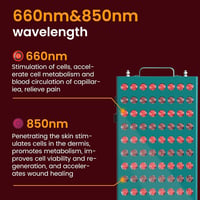 I-THERA-U Vörös Fényterápiás Lámpa 400W - 660nm és 850nm Infravörös Terápiás Készülék 80 LED-del Fájdalomcsillapításra és Fogyáshoz 2