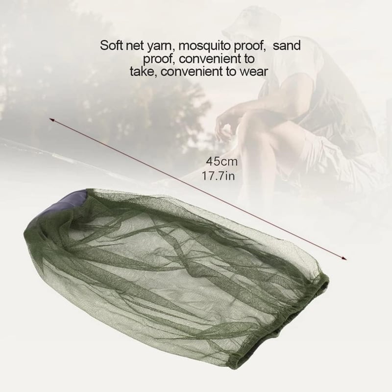 IATAHI Szúnyogháló Fejvédő - Kültéri Rovar Elleni Védelem Túrázáshoz, Kempingezéshez, Horgászathoz - Ultrafinom Nylon Háló, Zöld