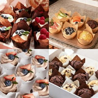 IAXSEE 150db Tulipán Muffin Papír Sütőforma Készlet - Barna, Fehér, Világosbarna 5