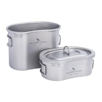iBasingo Ti2046C set za kuhanje od titana za kampiranje - 300 ml + 600 ml 1