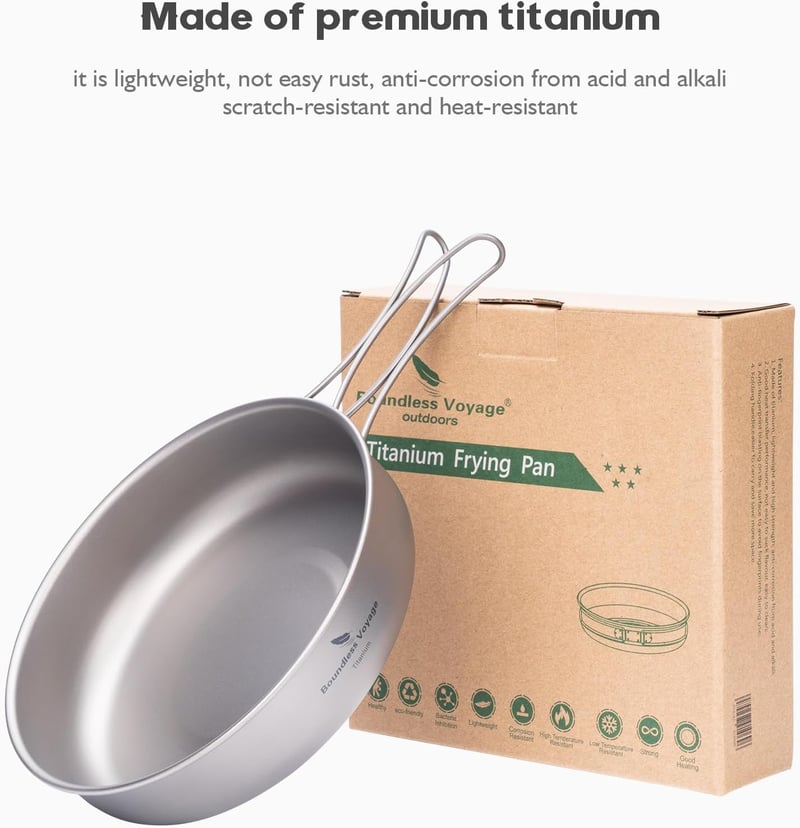 iBasingo Titan 18cm Összecsukható Kemping Serpenyő Ultralight Outdoor Főzőkészlet