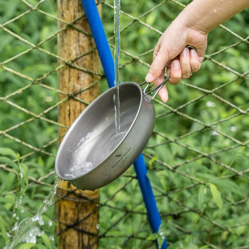 iBasingo Titan 18cm Összecsukható Kemping Serpenyő Ultralight Outdoor Főzőkészlet