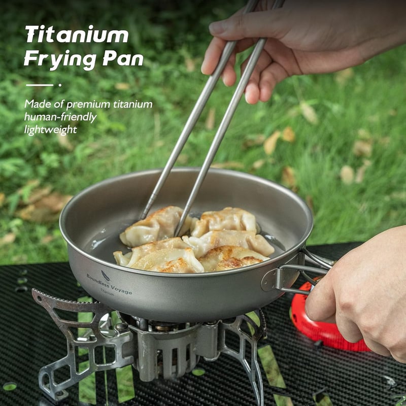 iBasingo Titan 18cm Összecsukható Kemping Serpenyő Ultralight Outdoor Főzőkészlet