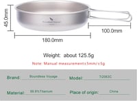 iBasingo Titan 18cm Összecsukható Kemping Serpenyő Ultralight Outdoor Főzőkészlet 2