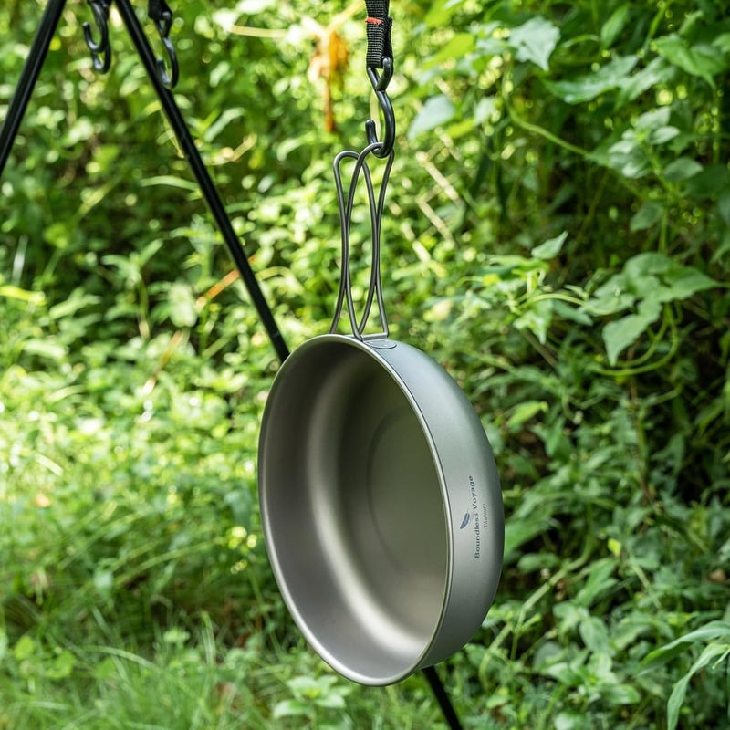 iBasingo Titan 18cm Összecsukható Kemping Serpenyő Ultralight Outdoor Főzőkészlet