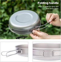 iBasingo Titan 18cm Összecsukható Kemping Serpenyő Ultralight Outdoor Főzőkészlet 3