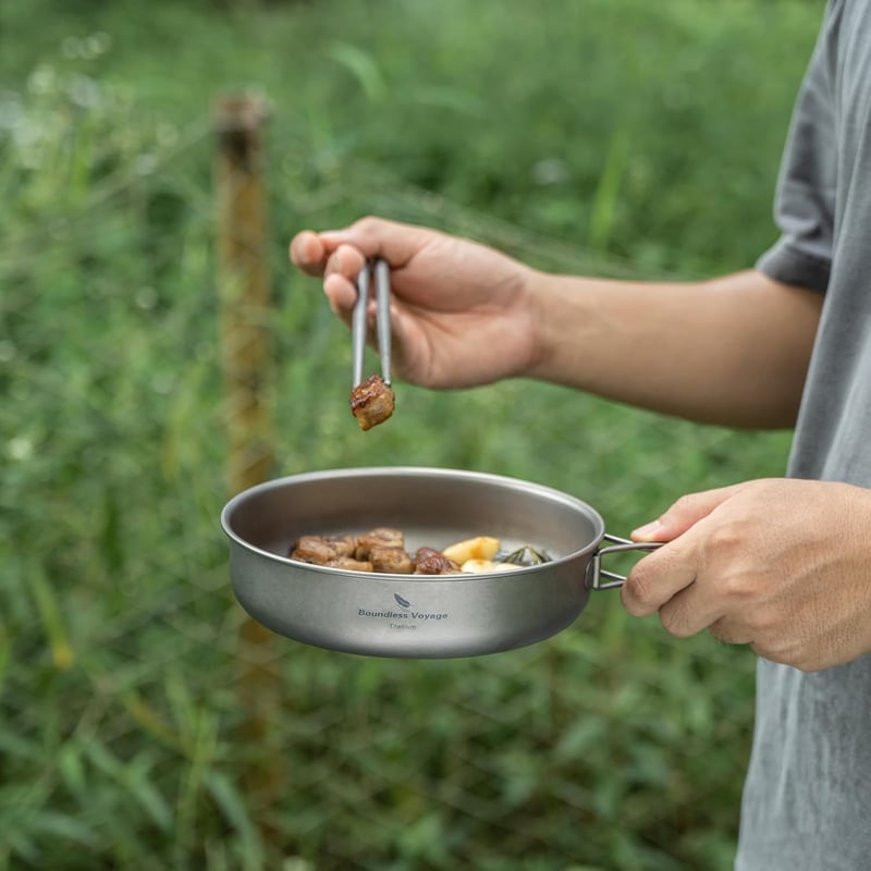 iBasingo Titan 18cm Összecsukható Kemping Serpenyő Ultralight Outdoor Főzőkészlet