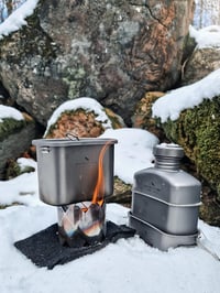 iBasingo Titán Katonai Vízpalack Kemping Főzőkészlet 3 részes Könnyű Kanna Pohár 1100ml 4
