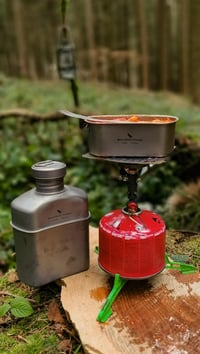 iBasingo Titán Katonai Vízpalack Kemping Főzőkészlet 3 részes Könnyű Kanna Pohár 1100ml 7