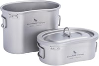 iBasingo Titán Kemping Főzőkészlet 600ml Edény 300ml Pohár Összecsukható Fogantyú 1