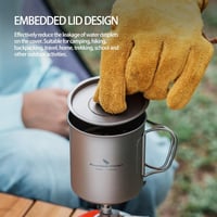 iBasingo Titán Kempingbögre Fedővel és Összecsukható Fogantyúval 200-750ml 4
