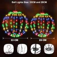 Iluminat festiv de exterior iBaycon, globuri colorate, set 2 bucăți (33 cm + 28 cm), decor cu baterii 3