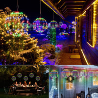 Iluminat festiv de exterior iBaycon, globuri colorate, set 2 bucăți (33 cm + 28 cm), decor cu baterii 5