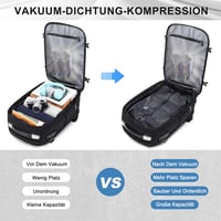 ibeacos 60L Expandálható Utazó Hátizsák Kompresszióval, TSA Zárral és 17" Laptop Rekesszel - Black With Pump 7
