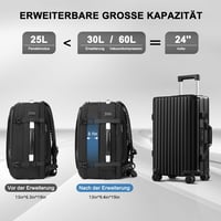 ibeacos 60L Expandálható Utazó Hátizsák Kompresszióval, TSA Zárral és 17" Laptop Rekesszel - Black Without Pump 3