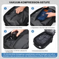 ibeacos 60L Expandálható Utazó Hátizsák Kompresszióval, TSA Zárral és 17" Laptop Rekesszel - Black With Pump 5