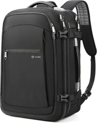 ibeacos 60L Expandálható Utazó Hátizsák Kompresszióval, TSA Zárral és 17" Laptop Rekesszel - Black Without Pump 1