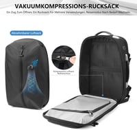 ibeacos 60L Expandálható Utazó Hátizsák Kompresszióval, TSA Zárral és 17" Laptop Rekesszel - Black With Pump 9