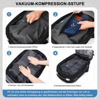 ibeacos 60L Expandálható Utazó Hátizsák Kompresszióval, TSA Zárral és 17" Laptop Rekesszel - Black Without Pump 5