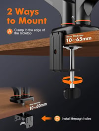 Ibergrif MA001-2 kettős monitortartó gázrugós, 13"-27", VESA 75/100 mm - fekete 7
