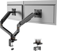 Ibergrif MA001-2 kettős monitortartó gázrugós, 13"-27", VESA 75/100 mm - fekete 1