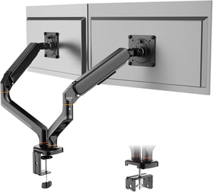 Ibergrif MA001-2 dvostruki nosač za monitor s plinskom oprugom, 13"-27", VESA 75/100 mm - crni