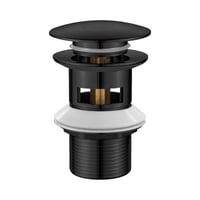 Ibergrif M20502B Odtokový ventil s prepadom pre umývadlo, matná čierna, výsuvná zátka, mosadz, 41-50 mm 1