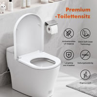 Ibergrif M41001 WC doska, biela, tvar D, s pomalým sklápaním, rýchloupínacia, antibakteriálna, 46,8x36,1 cm, nosnosť 150 kg 6