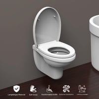 WC doska Ibergrif M41002, tvar O, biela, s mechanizmom pomalého sklápania 3