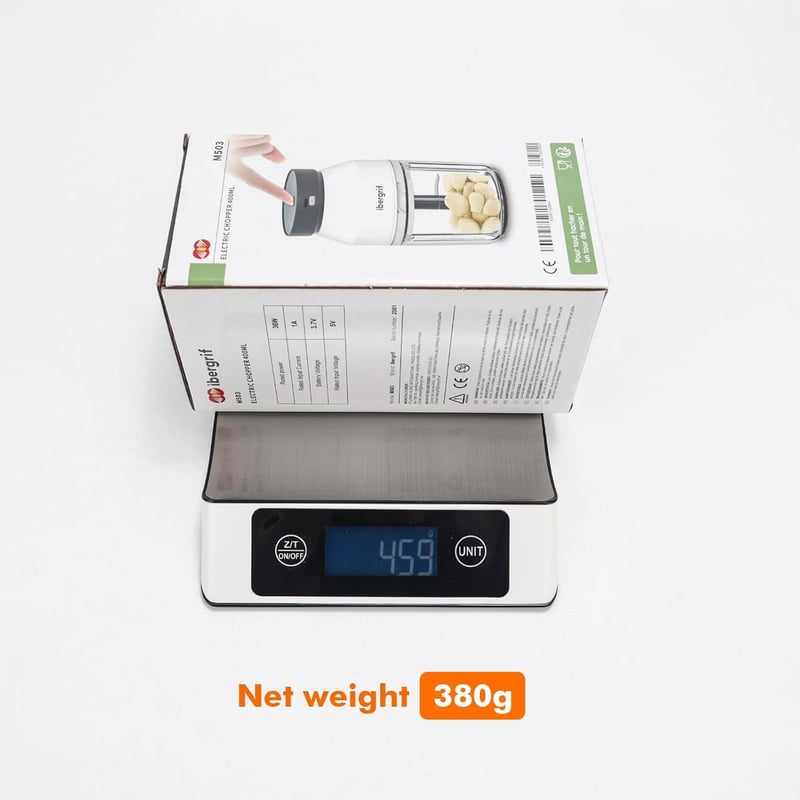 Ibergrif M503 Elektromos Aprító 400ml USB Töltéssel Hús Zöldség Gyümölcs
