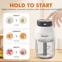 Ibergrif M503 Elektromos Aprító 400ml USB Töltéssel Hús Zöldség Gyümölcs 3