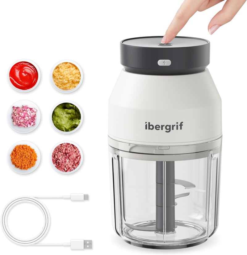 Ibergrif M503 Elektromos Aprító 400ml USB Töltéssel Hús Zöldség Gyümölcs