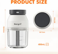 Ibergrif M503 Elektromos Aprító 400ml USB Töltéssel Hús Zöldség Gyümölcs 5