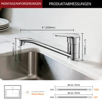 Baterie de bucătărie Ibergrif Roma, baterie de chiuvetă cu duș extractibil, baterie monocomandă 8
